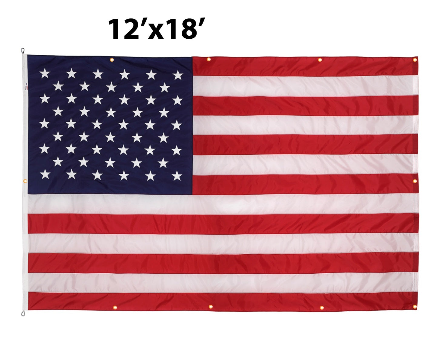WallSafe™ Nylon Wall-Mounted American Flag | Reinforced Edge Grommets | Made in USA