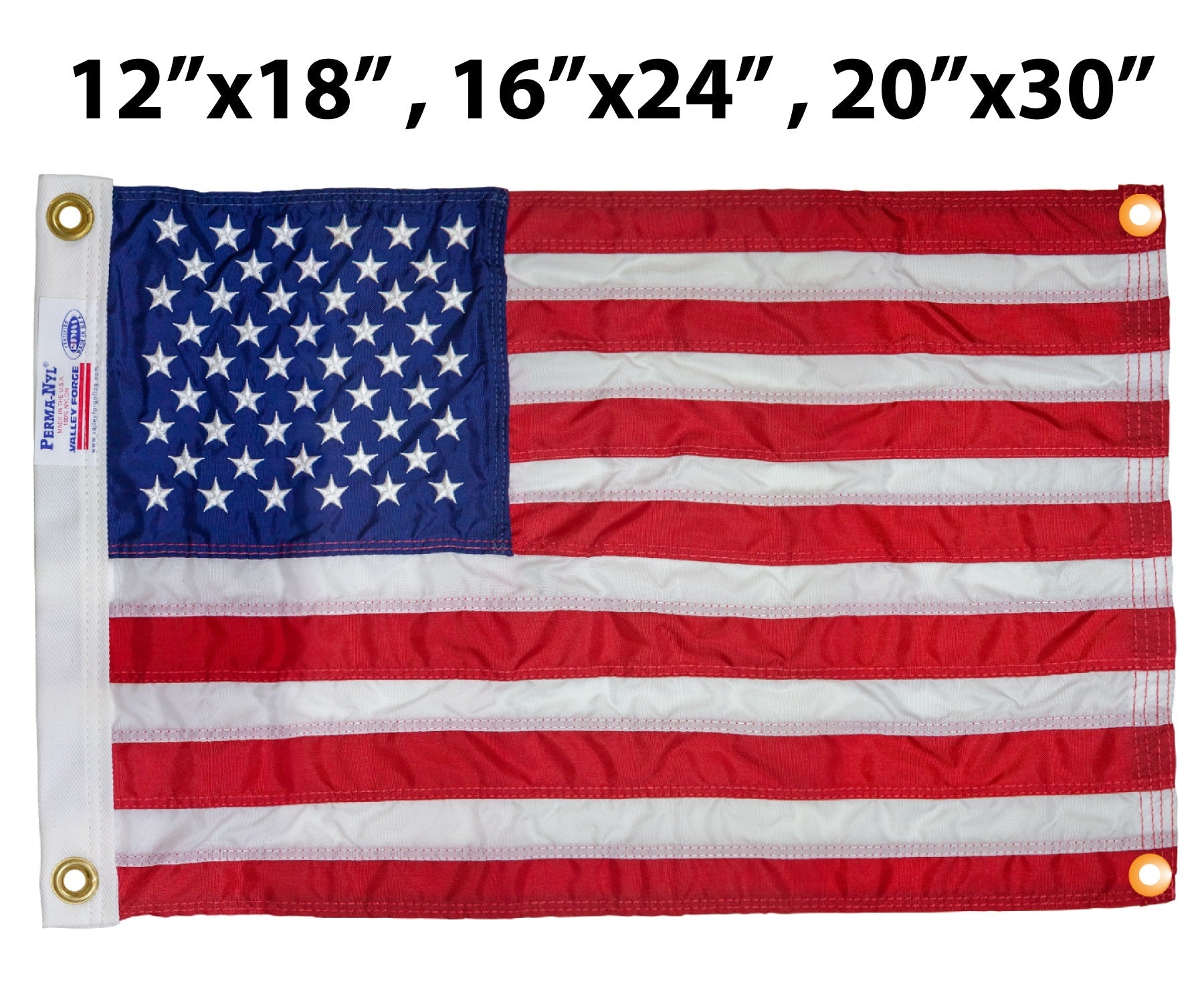WallSafe™ Nylon Wall-Mounted American Flag | Reinforced Edge Grommets | Made in USA