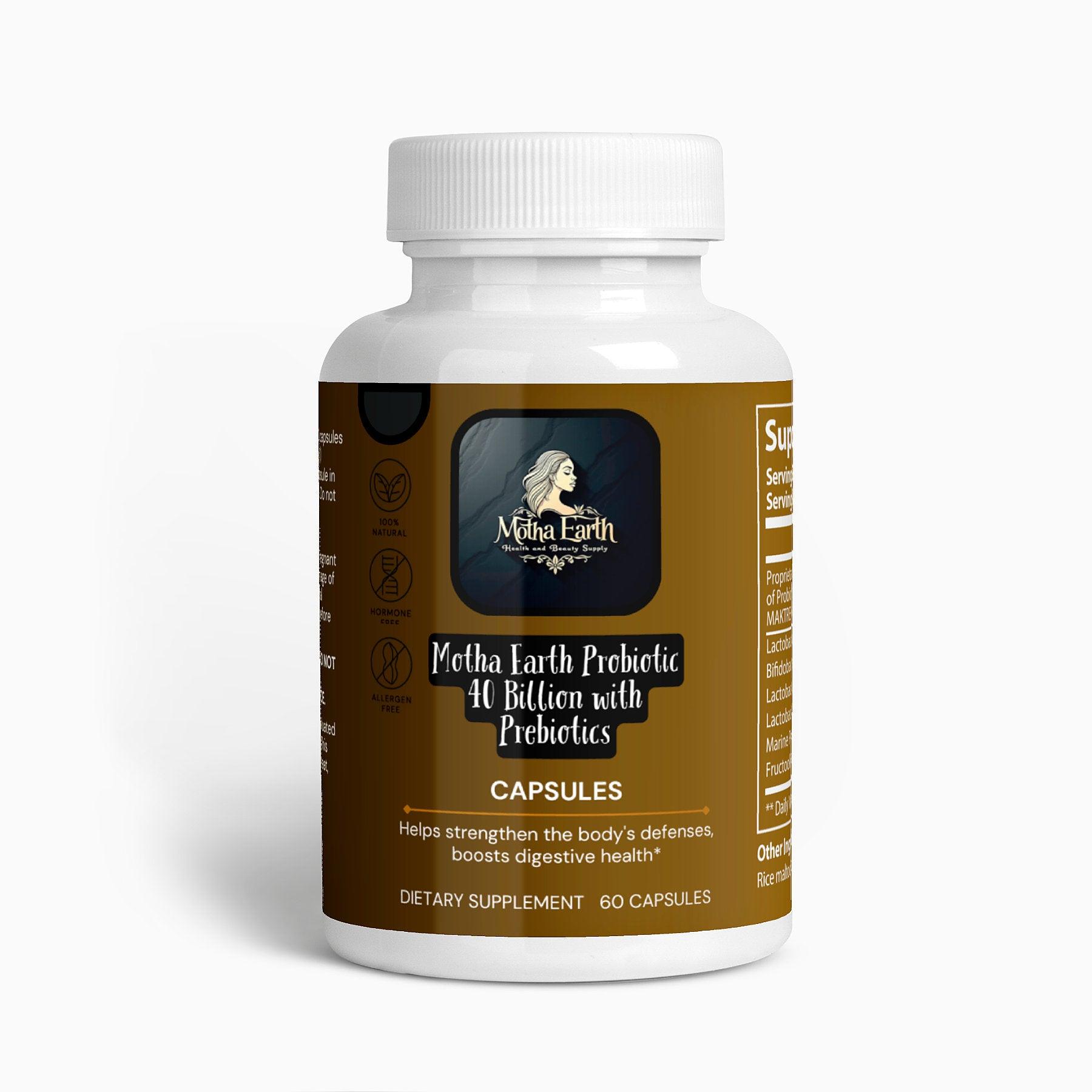 Motha Earth Probiotic 40 Billion Prebiotics. Made in USA