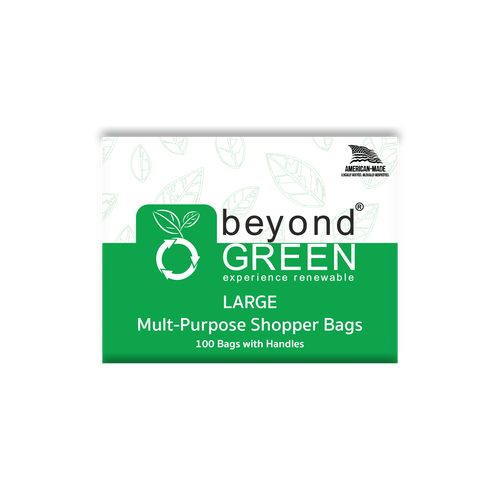beyondGREEN Large Multi-Purpose Shopper Bags – Made in USA, Tear-Resistant & Leak-Resistant