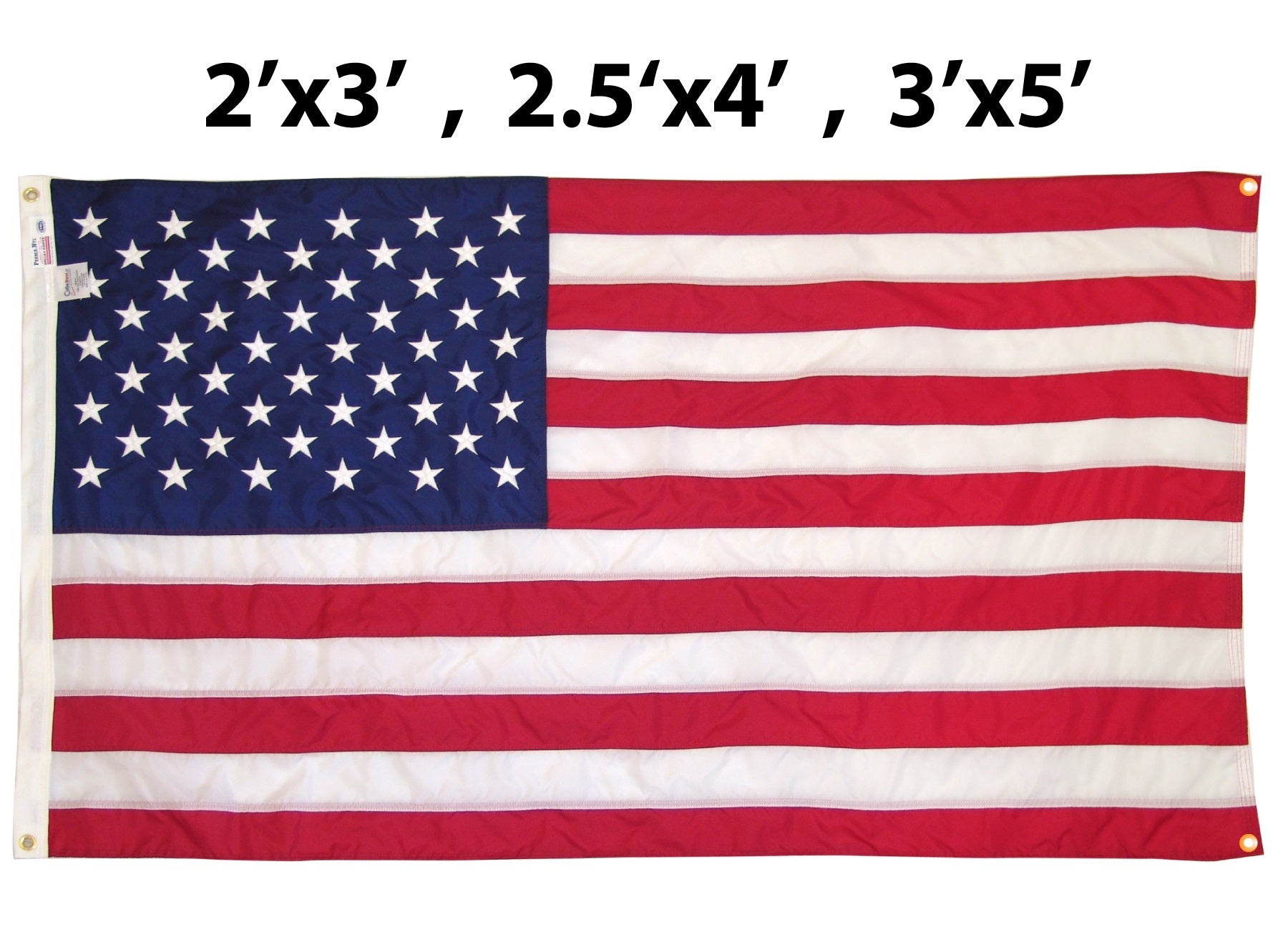 WallSafe™ Nylon Wall-Mounted American Flag | Reinforced Edge Grommets | Made in USA