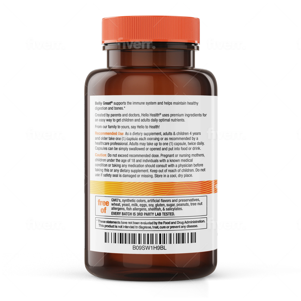 15-in-1 Pre-Probiotics + D3 + Methylfolate capsules - Belly Great