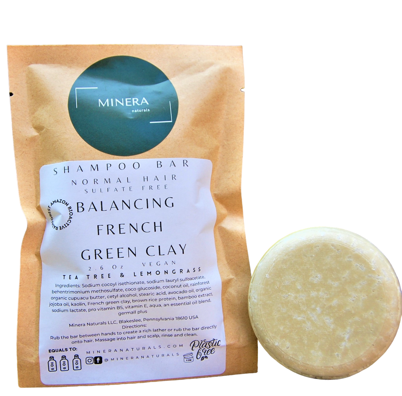 Balancing French green clay shampoo bar - Normal hair