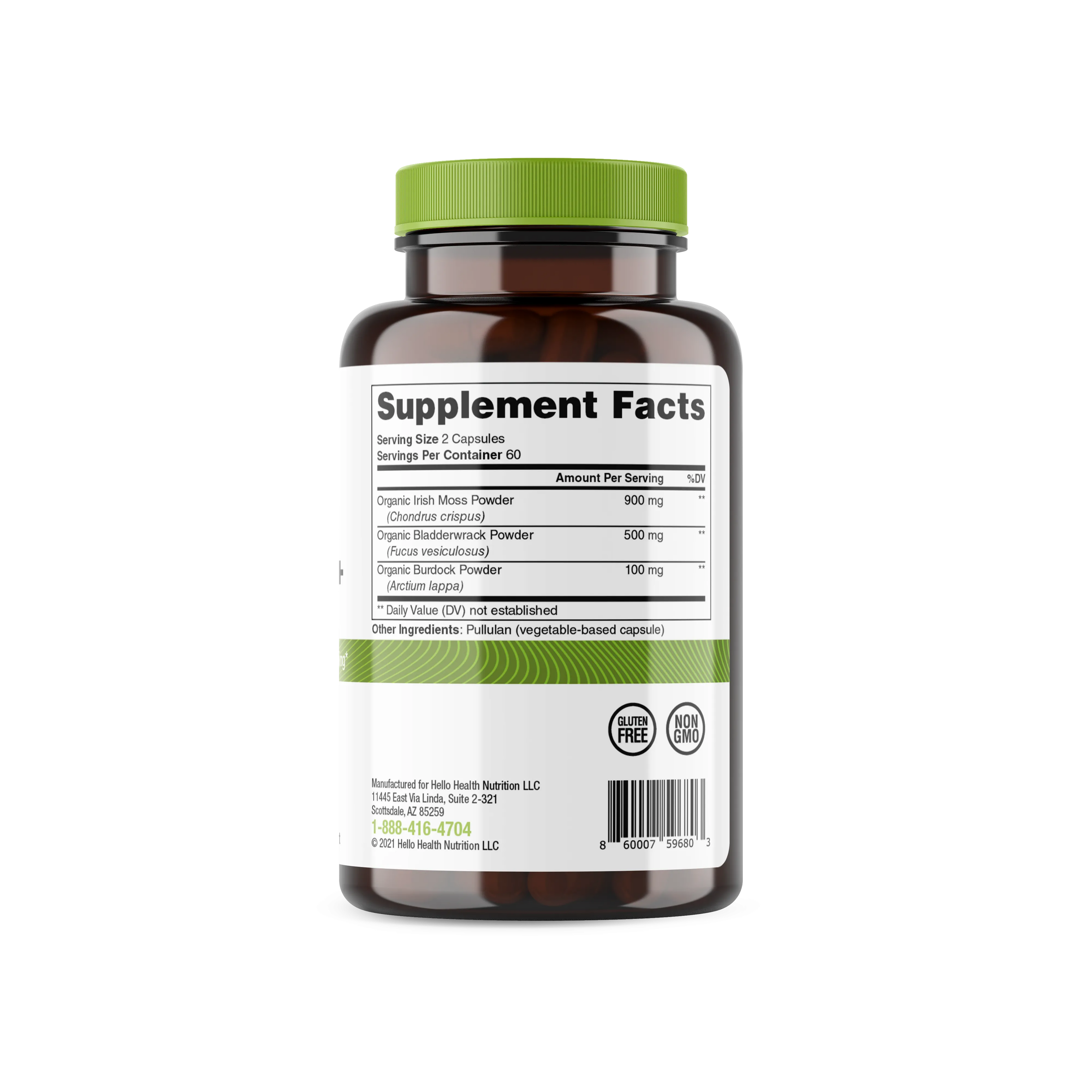 Organic Irish Sea Moss, Organic Bladderwrack, & Organic Burdock capsules