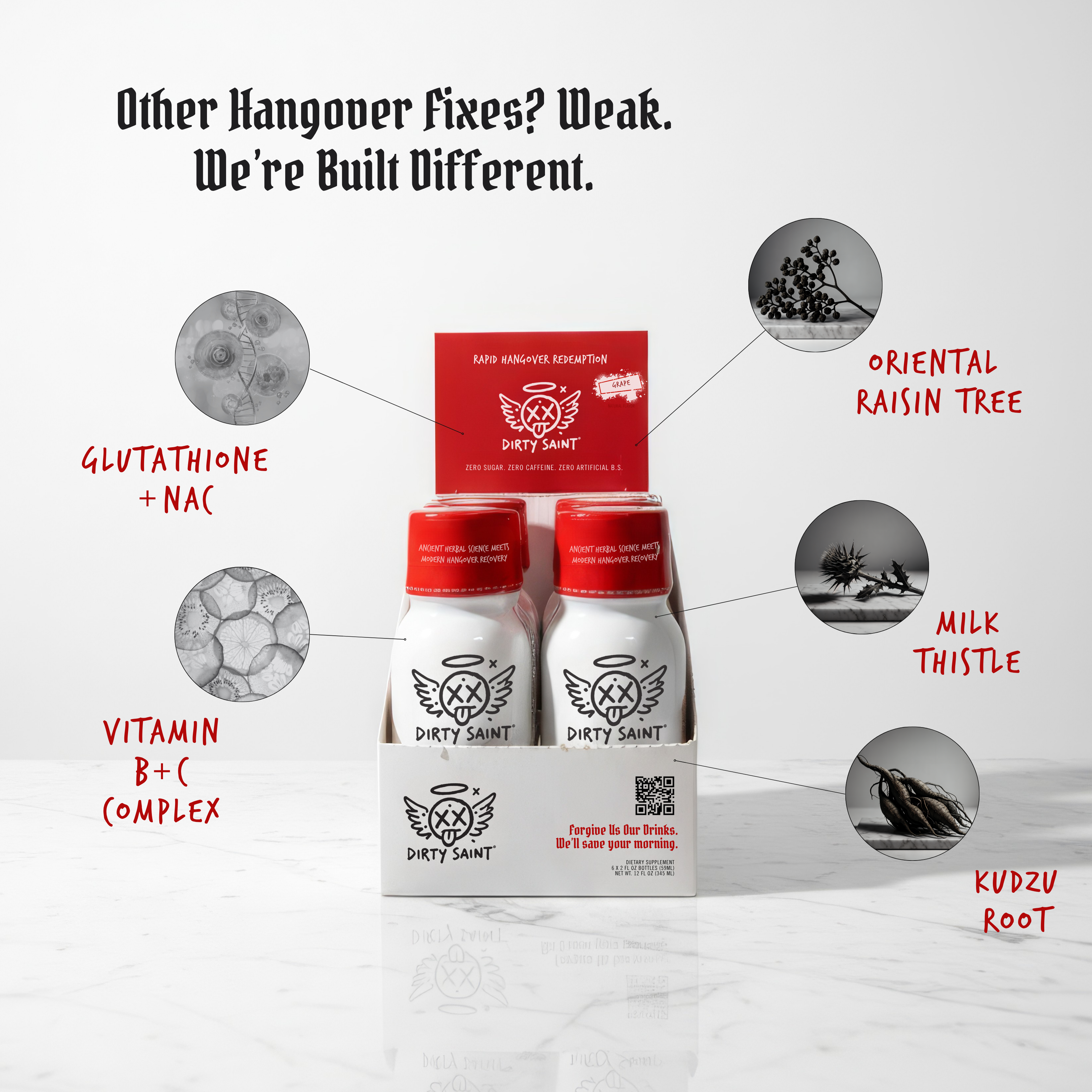 Rapid Hangover Recovery Shot - Natural Grape Flavor | Made in USA