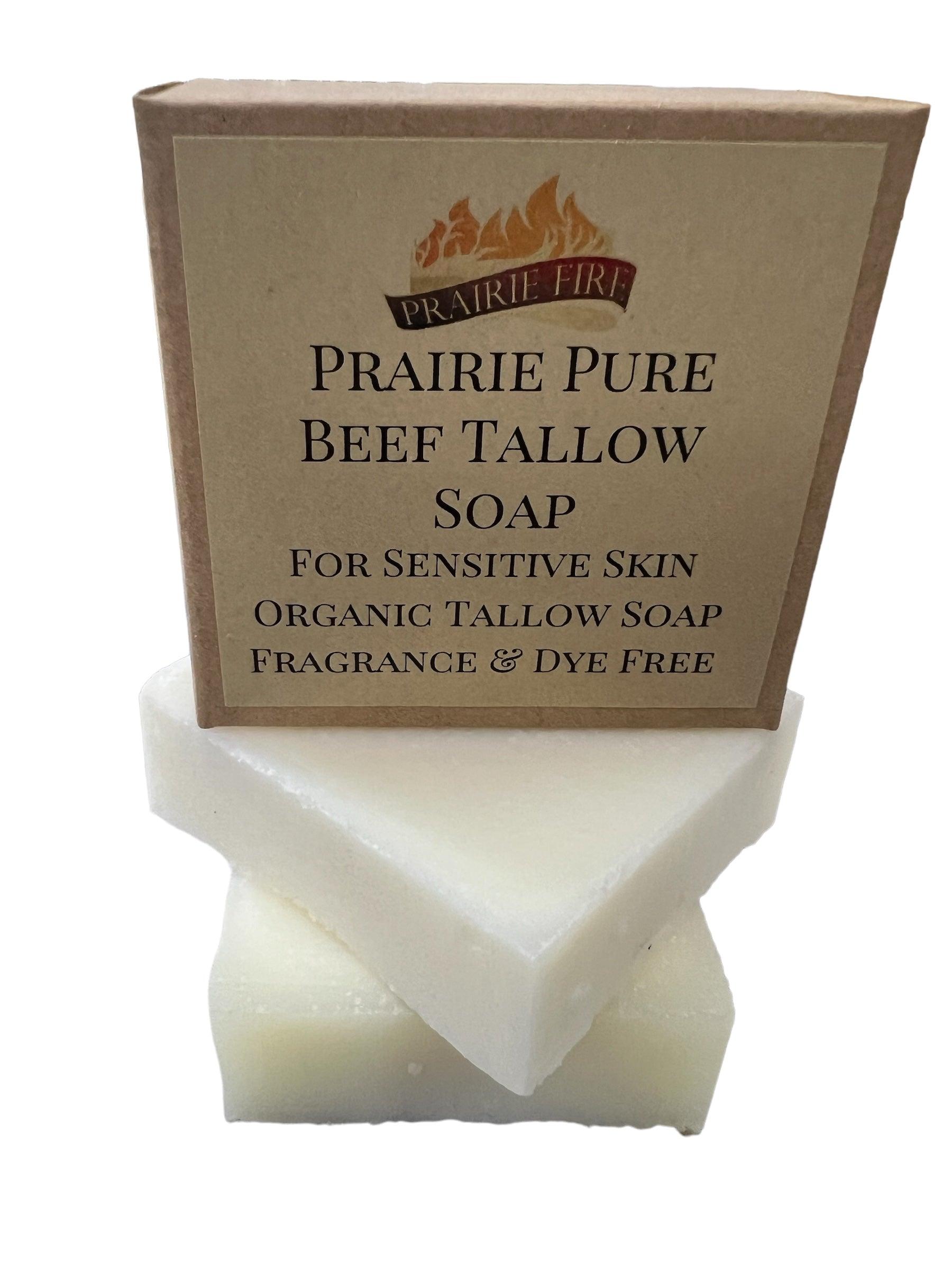 Grass Fed Beef Tallow Soap Bar (3 Pack) – Fragrance Free, Natural & Organic – Moisturizes & Soothes Face, Body & Hair – Handcrafted, Ideal for Sensitive & Dry Skin